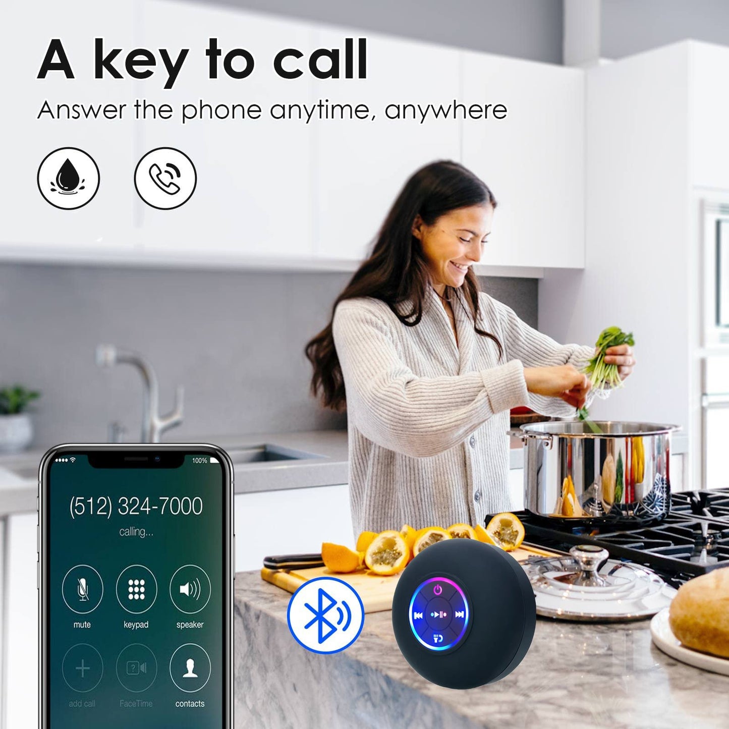 Bluetooth Waterproof Speaker (Get 6 Magnetic Cable Clips for free)