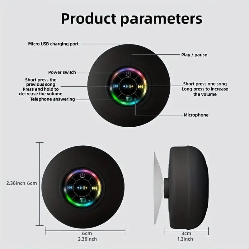 Bluetooth Waterproof Speaker (Get 6 Magnetic Cable Clips for free)