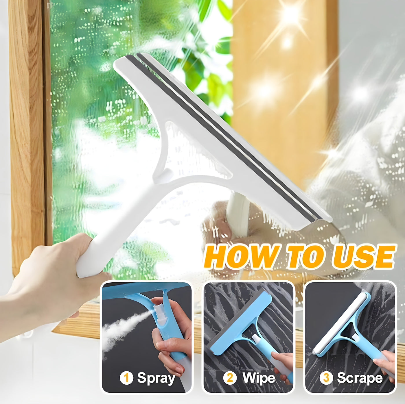 3 in 1 Window Cleaning Scraper